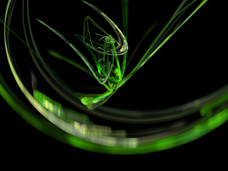 image of one Digital Fractal on Black Colorの写真素材