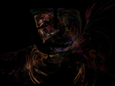 image of one Digital Fractal on Black Colorの写真素材