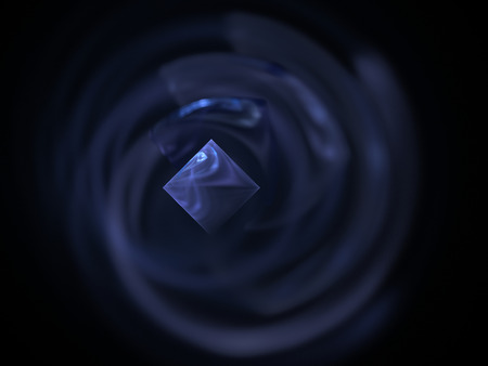 image of one Digital Fractal on Black Colorの写真素材