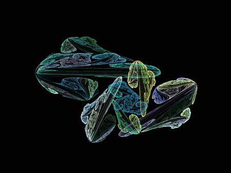 image of one Digital Fractal on Black Colorの写真素材