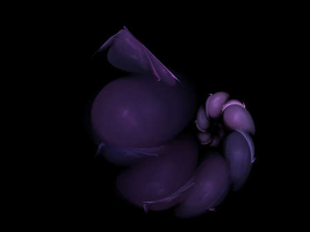 image of one Digital Fractal on Black Colorの写真素材