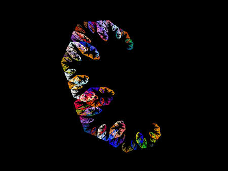 image of one Digital Fractal on Black Color
