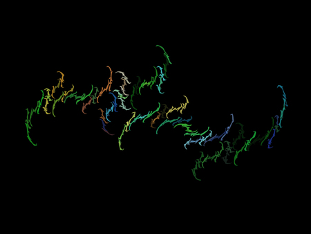 Digital Fractal on Black Colorのイラスト素材