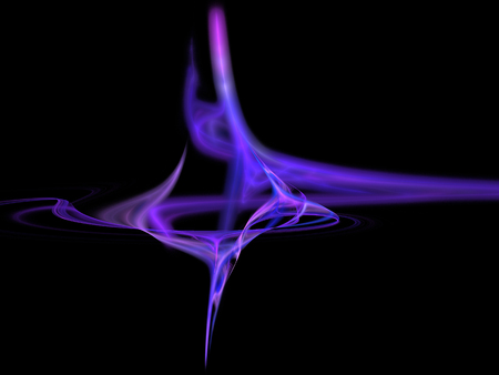 image of one Digital Fractal on Black Colorの写真素材