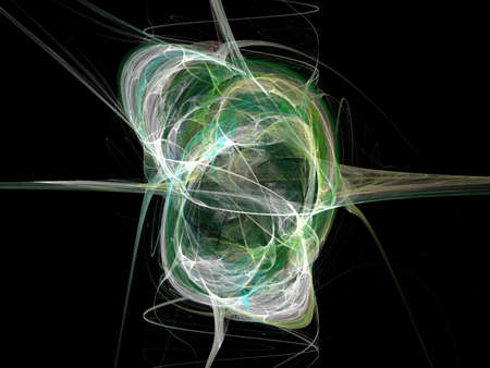 image of one Digital Fractal on Black Color