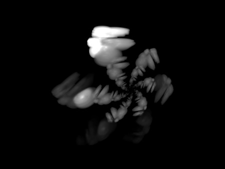 image of one Digital Fractal on Black Colorの写真素材