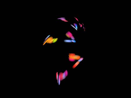 image of one Digital Fractal on Black Colorの写真素材