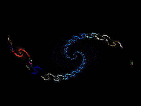 image of one Digital Fractal on Black Color