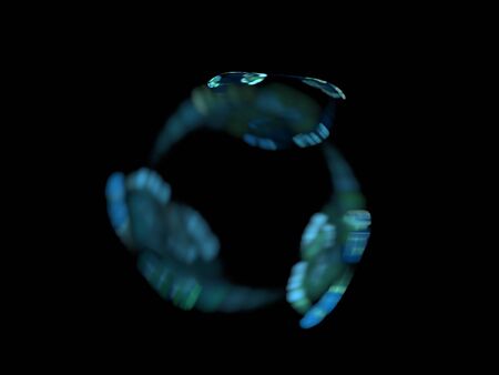 image of one Digital Fractal on Black Colorの写真素材