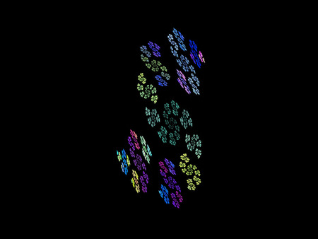 image of one Digital Fractal on Black Color