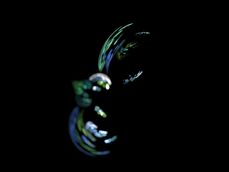 image of one Digital Fractal on Black Color