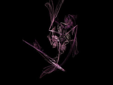 image of one Digital Fractal on Black Colorの写真素材