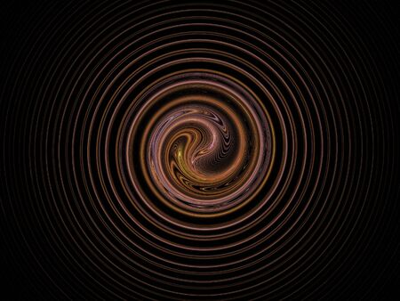 image of one Digital Fractal on Black Colorの写真素材