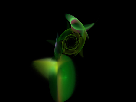 image of one Digital Fractal on Black Colorの写真素材