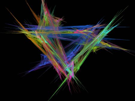 image of one Digital Fractal on Black Colorの写真素材