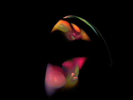 image of one Digital Fractal on Black Color