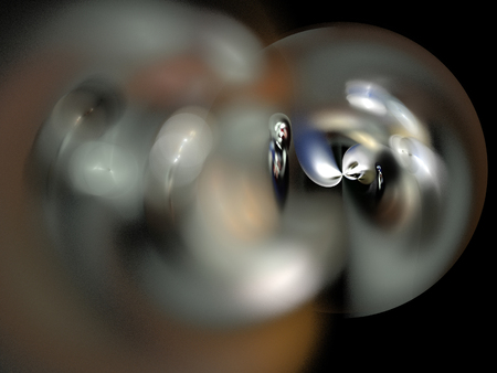 image of one Digital Fractal on Black Colorの写真素材