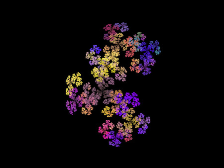 image of one Digital Fractal on Black Colorの写真素材