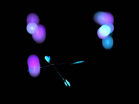 image of one Digital Fractal on Black Colorの写真素材