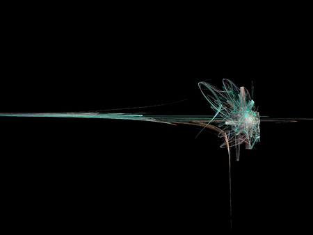 image of one Digital Fractal on Black Colorの写真素材