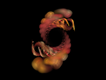 image of one Digital Fractal on Black Colorの写真素材