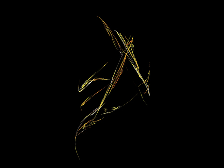 image of one Digital Fractal on Black Colorの写真素材