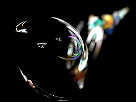 image of one Digital Fractal on Black Color