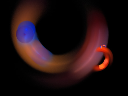 image of one Digital Fractal on Black Colorの写真素材