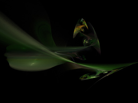 image of one Digital Fractal on Black Colorの写真素材