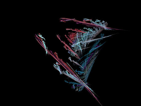 image of one Digital Fractal on Black Colorの写真素材