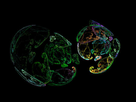 image of one Digital Fractal on Black Color