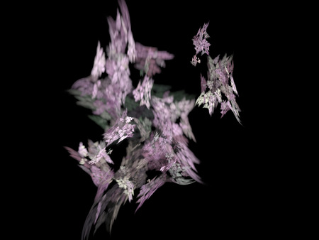 image of one Digital Fractal on Black Colorの写真素材