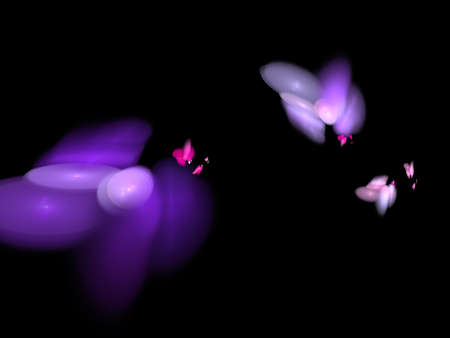 image of one Digital Fractal on Black Colorの写真素材