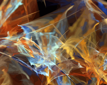 image of one Digital Fractal on Black Colorの写真素材