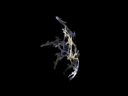 image of one Digital Fractal on Black Colorの写真素材