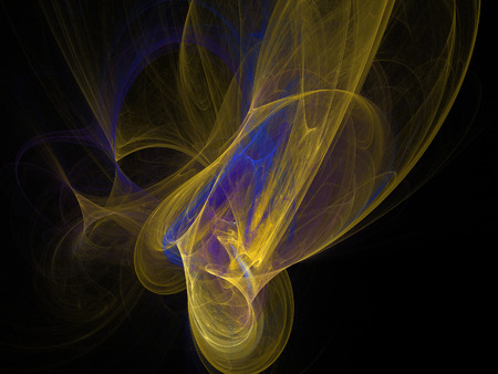 image of one Digital Fractal on Black Colorの写真素材