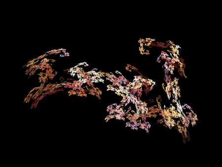 image of one Digital Fractal on Black Colorの写真素材