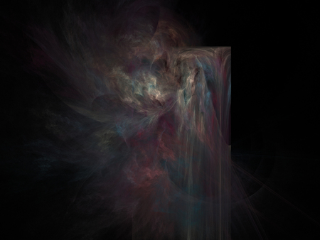 image of one Digital Fractal on Black Colorの写真素材