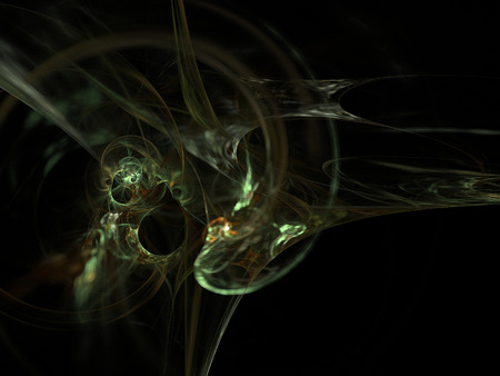 image of one Digital Fractal on Black Colorの写真素材