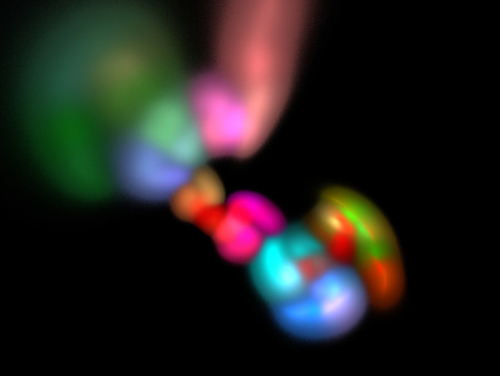 image of one Digital Fractal on Black Colorの写真素材