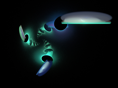 image of one Digital Fractal on Black Colorの写真素材