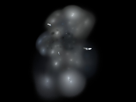 image of one Digital Fractal on Black Color