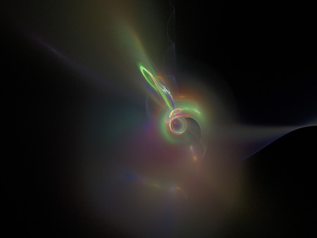 image of one Digital Fractal on Black Colorの写真素材