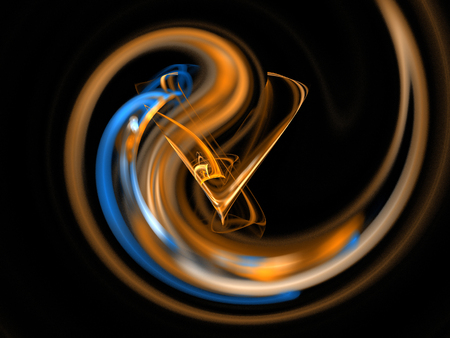 image of one Digital Fractal on Black Colorの写真素材