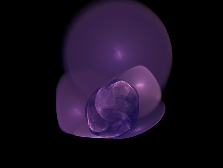 image of one Digital Fractal on Black Colorの写真素材