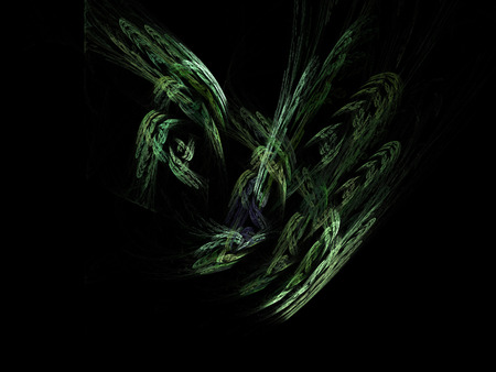 image of one Digital Fractal on Black Colorの写真素材