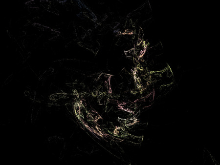 image of one Digital Fractal on Black Colorの写真素材