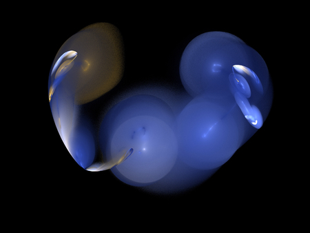 image of one Digital Fractal on Black Colorの写真素材