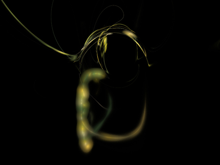 image of one Digital Fractal on Black Colorの写真素材