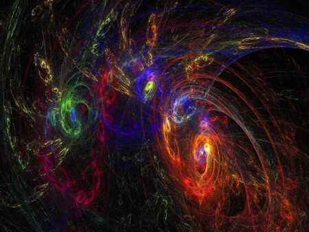 image of one Digital Fractal on Black Color